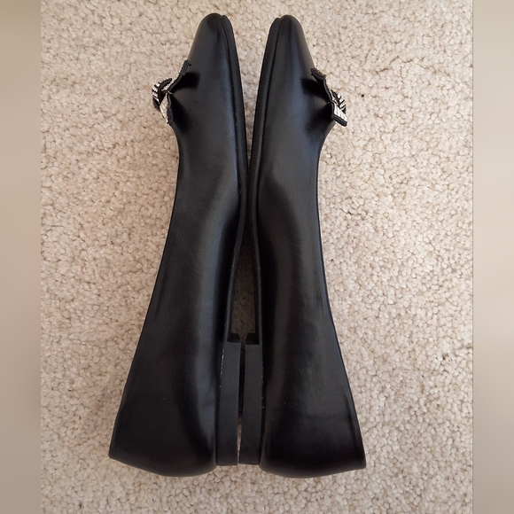 SOLD!!!Bamboo NWT, #2 Pair, 7.5, Woman's Black White Rhinestone Flat Dress Shoes - Picture 5 of 10